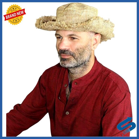 Wide Brim Hemp Sun Hat Foldable Packable Shapeable Wire Brim Summer Boho